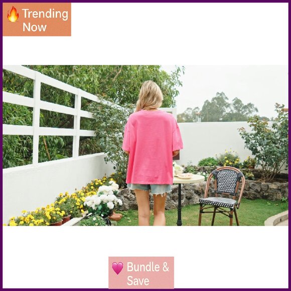 Oversized Short Sleeve T-Shirt 100% Cotton Plus Size Comfort Tee - Picture 7 of 7